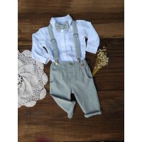 Conjunto Batizado Garb Cinza