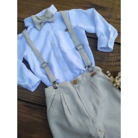 Conjunto Batizado de Menino, Garb Cor Cru